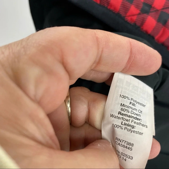 J Crew Down Quilted Puffer Vest Jacket Red Black Buffalo Plaid Womens Size Small - Picture 7 of 8